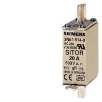 Wkładka topikowa SITOR, z zestykami nożowymi, NH000, In: 20 A, gS, Un AC: 690 V | 3NE1814-0 Siemens