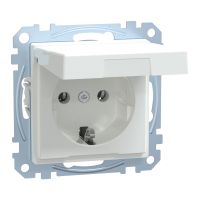 Gniazdo schuko 16A z klapką, Merten, biały active | MEG2311-0325 Schneider Electric