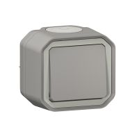 Przycisk jednobiegunowy 10A 250V IP55 komplet n/t, szary, Nowe Plexo | 069720L Legrand