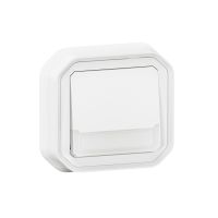 Przycisk NO/NC podświ. z uchwyt ety. podtynk. 10A- 250V~ biały, Nowe Plexo | 069864L Legrand