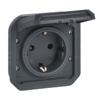Gniazdo schuko 2P+Z zaciski śrubowe mechanizm 16A-250V~ antracyt, Nowe Plexo  | 069839L Legrand