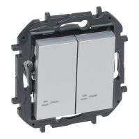 Łącznik świecznikowy podświetlany 10AX, aluminium, NILOE STEP | 863315B Legrand