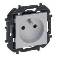 Gniazdo 2P+Z, zaciski automatyczne, bez przesłony, aluminium, NILOE STEP | 863331B Legrand