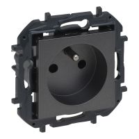 Gniazdo 2P+Z, zaciski automatyczne, bez przesłony, stalowy, NILOE STEP | 863431B Legrand