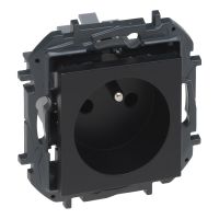 Gniazdo 2P+Z, zaciski automatyczne, bez przesłony, czarny, NILOE STEP | 863531B Legrand