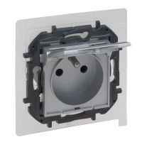 Gniazdo 2P+Z IP44, zaciski śrubowe, bez przesłony, aluminium, NILOE STEP | 863335B Legrand