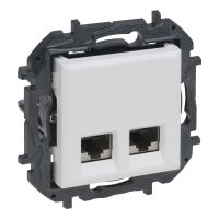 Gniazdo podwójne komputerowe 2x RJ45 kat. 6A UTP, biały, NILOE STEP | 863168B Legrand