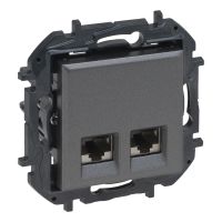 Gniazdo podwójne komputerowe 2x RJ45 kat. 6A STP, stalowy, NILOE STEP | 863470B Legrand