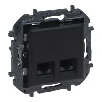 Gniazdo podwójne komputerowe 2x RJ45 kat. 6 UTP, czarny, NILOE STEP | 863564B Legrand