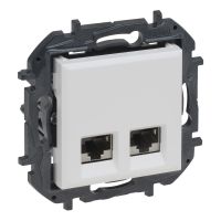 Gniazdo podwójne komputerowe 2x RJ45 kat. 6 STP, biały, NILOE STEP | 863166B Legrand