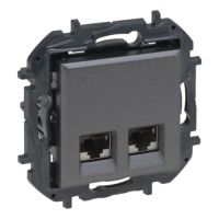 Gniazdo podwójne komputerowe 2x RJ45 kat. 6 STP, stalowy, NILOE STEP | 863466B Legrand