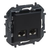 Gniazdo podwójne komputerowe 2x RJ45 kat. 6 STP, czarny, NILOE STEP | 863566B Legrand