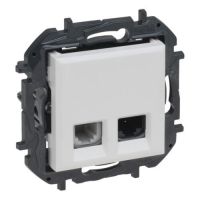 Gniazdo RJ11 + RJ45 kat. 6 UTP, biały, NILOE STEP | 863156B Legrand