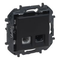 Gniazdo RJ11 + RJ45 kat. 6 UTP, czarny, NILOE STEP | 863556B Legrand