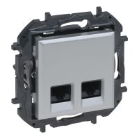 Gniazdo podwójne komputerowe 2x RJ45 kat. 5e UTP, aluminium, NILOE STEP | 863360B Legrand