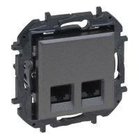Gniazdo podwójne komputerowe 2x RJ45 kat. 5e UTP, stalowy, NILOE STEP | 863460B Legrand