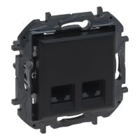 Gniazdo podwójne komputerowe 2x RJ45 kat. 5e UTP, czarny, NILOE STEP | 863560B Legrand