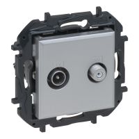 Gniazdo TV-SAT końcowe typu gwiazda, 2 przewody, 1,5 dB, aluminium, NILOE STEP | 863383B Legrand