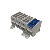 Blok dystrybucyjny, rozdzielczy HLAK 25 4P 2xAl/Cu 25mm²+16mm² 1000VAC/1500VDC  szary, niebieski | MAG4253AB0 Morek