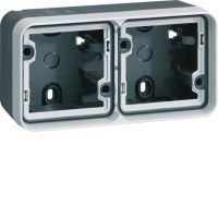 Adapter natynkowy 2-kr poziomy, 2 wejścia, IP55, szary, W.1 | WNA672 Hager