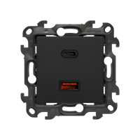 Ładowarka USB C+A, 30W, 230V, czarny mat, Simon 24 | NEC2CAQ.01/49 Kontakt Simon
