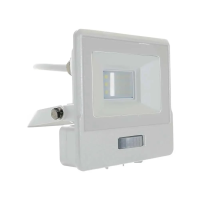 Naświetlacz LED V-TAC 10W SAMSUNG CHIP czujnik ruchu biały przewód 1M VT-118S 4000K 735lm 5 lat gwar | 3800157661515 LED EUROPE