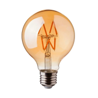 Żarówka LED V-TAC 4W filament E27 kula glob G80 bursztyn 80x120mm VT-2004-N 2200K 400lm | 3800157684231 LED EUROPE