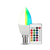 Żarówka LED V-TAC 4,8W E14 świeczka pilot VT-2214-N-1 RGB+3000K 320lm | 3800157685627 LED EUROPE
