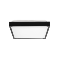 Oprawa sufitowa plafoniera V-TAC 30W LED kwadrat IP44 42x42cm czarny VT-8630B-SQ 6500K 3000lm | 3800157685399 LED EUROPE