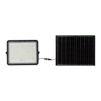 Naświetlacz LED solarny V-TAC 20W pilot auto timer IP65 czarny VT-180W 4000K 1800lm | 3800170200548 LED EUROPE