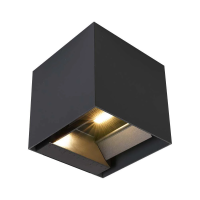 Oprawa ścienna solarna V-TAC 9W LED COB regulowana czarna kostka 15x15cm IP65 VT-11109 4000K 860lm | 3800170218147 LED EUROPE