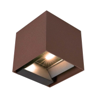 Oprawa ścienna solarna V-TAC 9W LED COB regulowana brąz corten kostka 15x15cm IP65 VT-11109 3000K 86 | 3800170218178 LED EUROPE