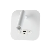 Oprawa LED V-TAC 8W COB CREE kinkiet biały hotel łóżko USB+USB C włącznik VT-80068-W 3000K 830lm 2 L | 3800170240865 LED EUROPE