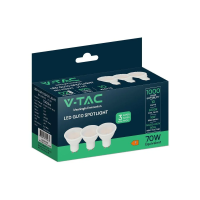 Żarówka LED V-TAC GU10 10W 100st (opak. 3szt) VT-271 6500K 1000lm | 3800170254640 LED EUROPE