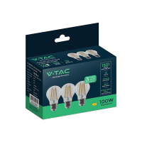 Żarówka LED V-TAC 12W filament E27 A60 (opak. 3szt) VT-2133 4000K 1521lm | 3800170254701 LED EUROPE
