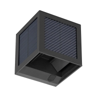 Oprawa ścienna solarna/USB V-TAC 9W LED COB czarna kostka 10x10cm IP65 czujnik ruchu VT-408CCT 3000K | 3800170259669 LED EUROPE