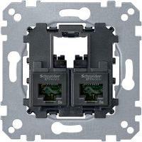Gniazdo komputerowe podwójne RJ45 kat.6 UTP, Merten | MTN4576-0002 Schneider Electric