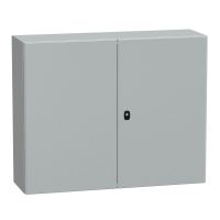 Obudowa Spacial S3D podwójne drzwi gładkie z płytą montażówą 800x1000x300 (WxSxG) IP55 IK10 RAL7035 | NSYS3D81030DP Schneider Electric