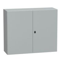 Obudowa Spacial S3D podwójne drzwi gładkie z płytą montażową 1000x1200x400 (WxSxG) IP55 IK10 RAL7035 | NSYS3D101240DP Schneider Electric