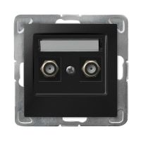 Gniazdo antenowe typu F podwójne GPA-2YF/m/33 matowy IMPRESJA, czarny | GPA-2YF/m/33 Ospel