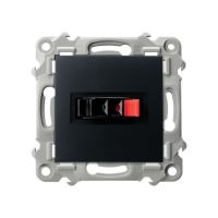 Gniazdo głośnikowe pojedyncze czarny matowy SZAFIR | GG-1Z/m/33 Ospel