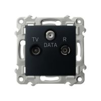 Gniazdo RTV-DATA czarny matowy SZAFIR | GPA-ZD/m/33 Ospel