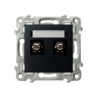 Gniazdo ekwipotencjalne podwójne czarny matowy SZAFIR | GPE-2Z/m/33 Ospel