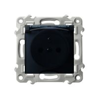 Gniazdo bryzgoszczelne z uziemieniem czarny matowy SZAFIR | GPH-1ZZ/m/33/d Ospel