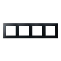 Ramka poczwórna do łączników IP-44 czarny matowy SZAFIR | RH-4Z/33 Ospel