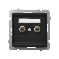 Gniazdo antenowe typu F podwójne GPA-2RF/m/33 seria SONATA CZARNY matowy | GPA-2RF/m/33 Ospel