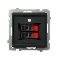 Gniazdo głośnikowe podwójne GG-2R/m/33, czarny matowy Sonata | GG-2R/m/33 Ospel