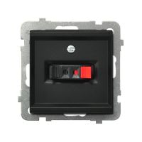 Gniazdo głośnikowe pojedyncze, czarny matowy, Sonata | GG-1R/m/33 Ospel