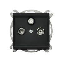 Gniazdo antenowe RTV-SAT przelotowe 1,2dB, czarny matowy, Sonata | GPA-RSP/m/33 Ospel