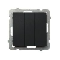 Łącznik potrójny, czarny matowy Sonata | ŁP-13R/m/33 Ospel